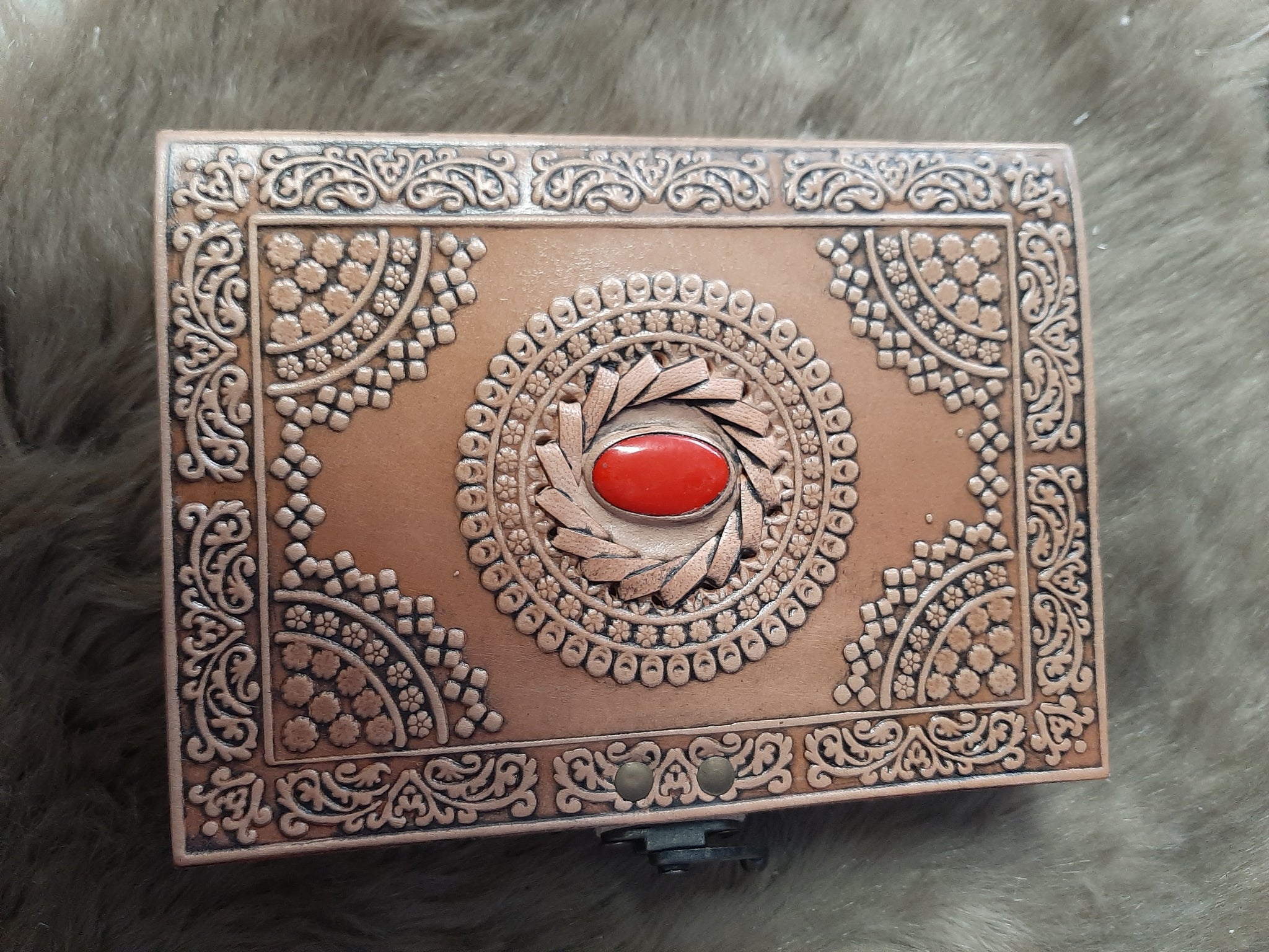 Leather Diary Red Agate