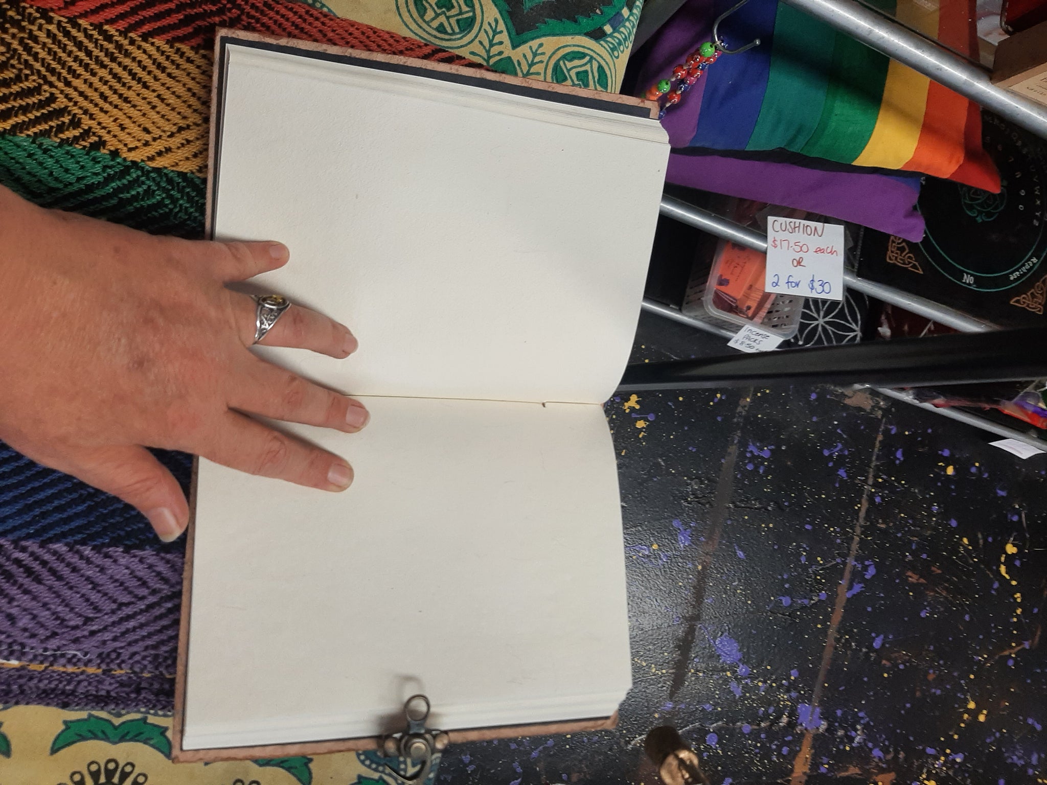 Leather Journal with Amethyst