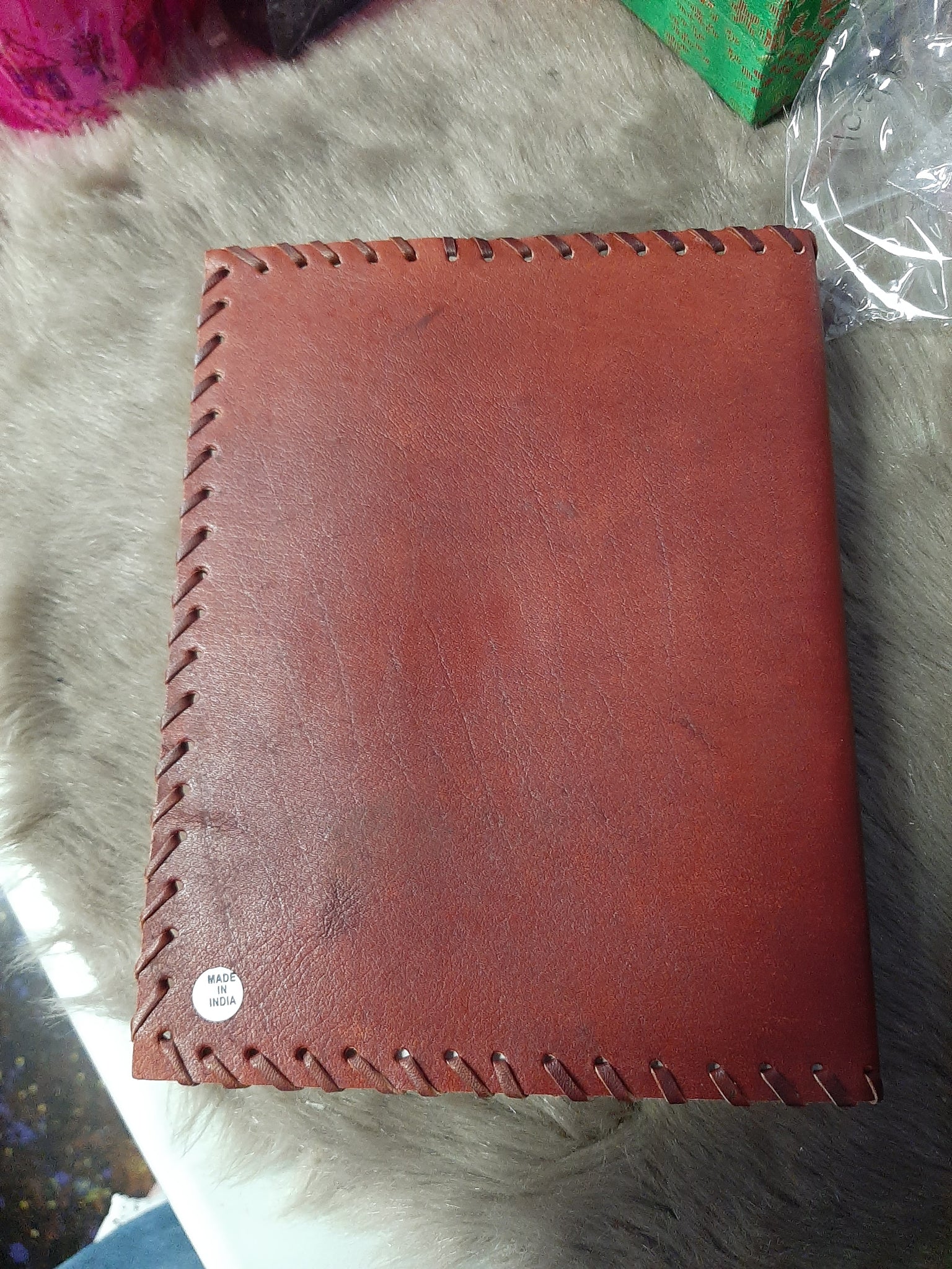 Leather Book with Pink Agate