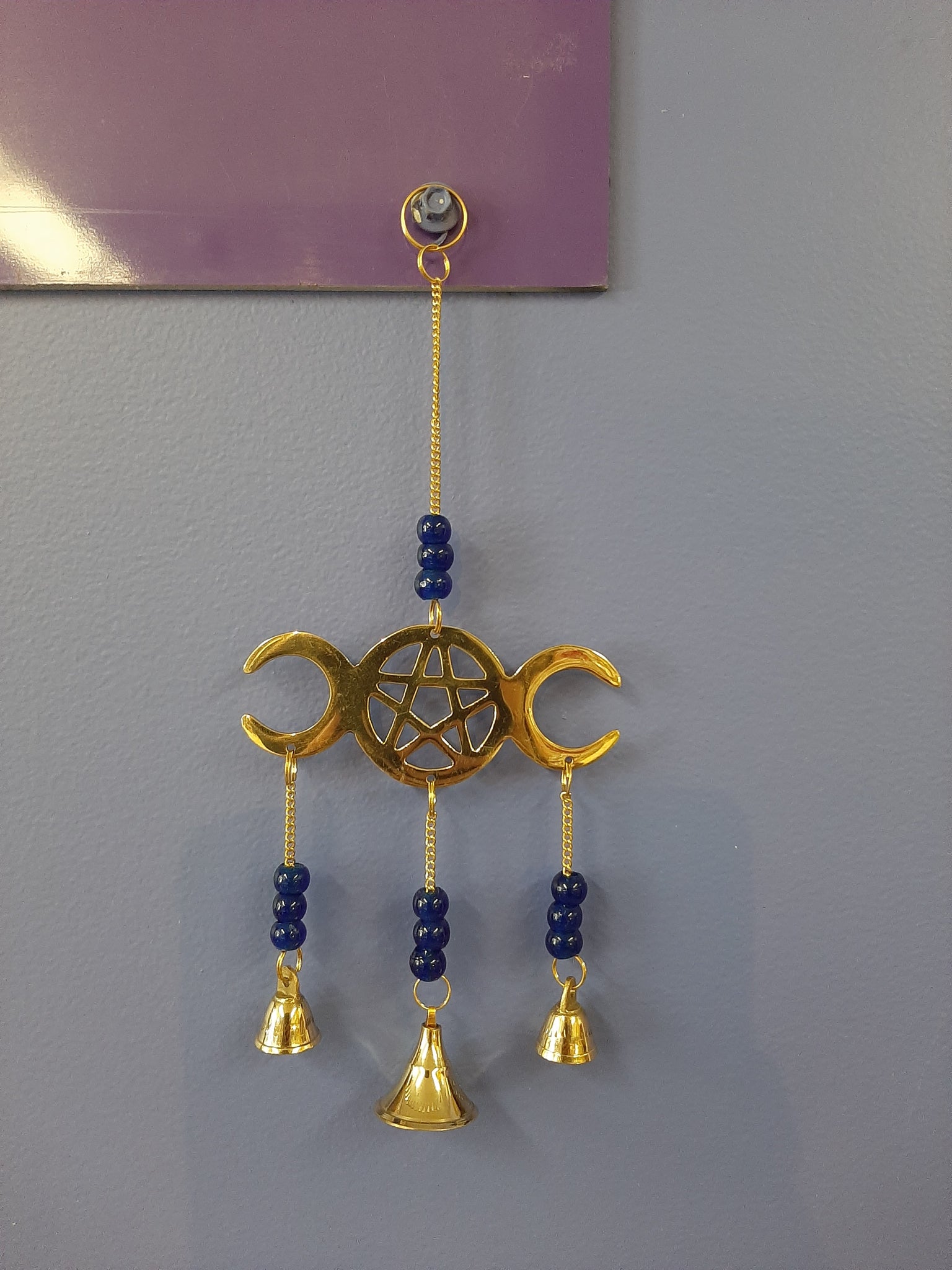 Triple Moon Goddess Brass Chime