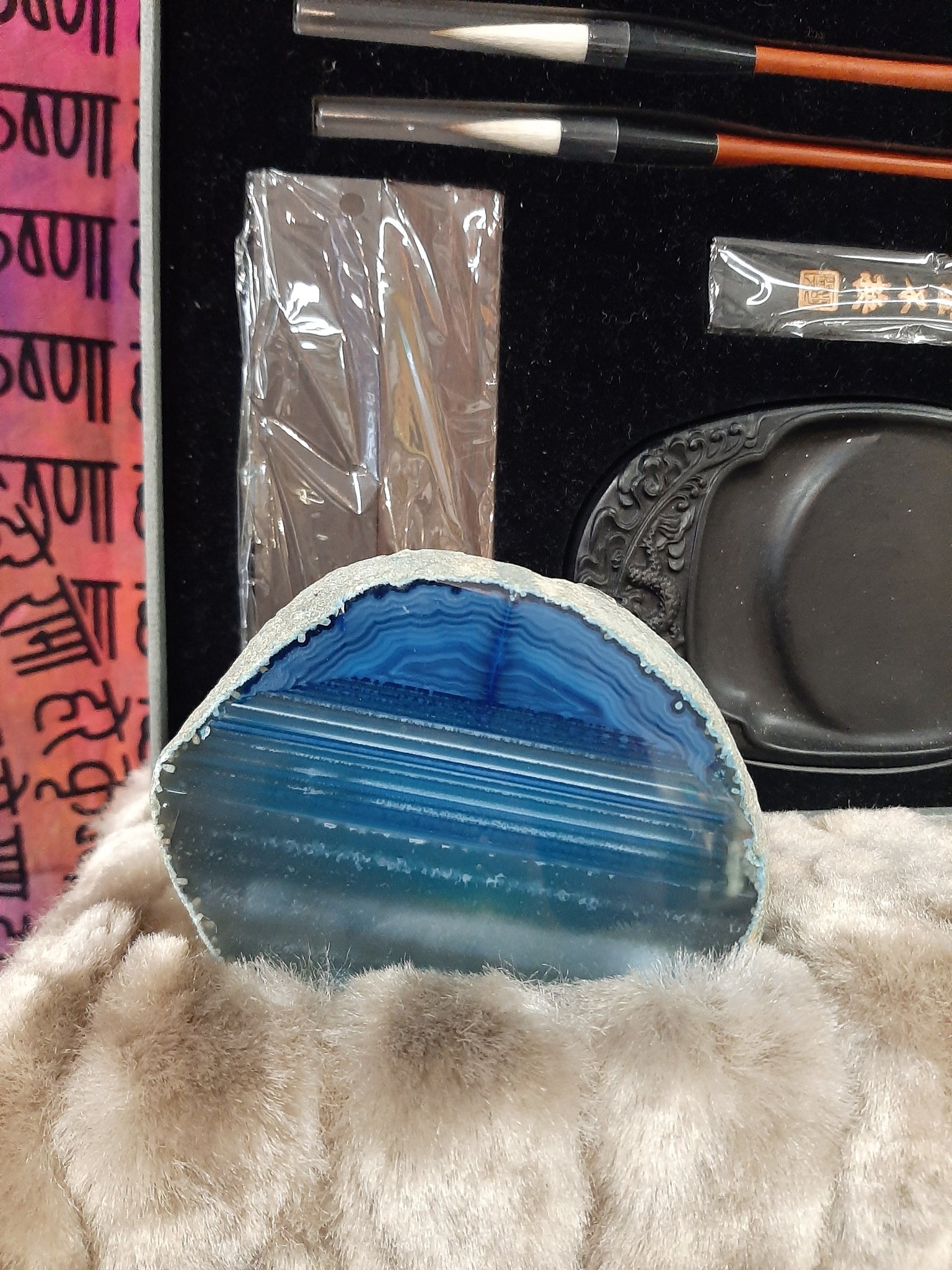 Blue Agate Candle Holder