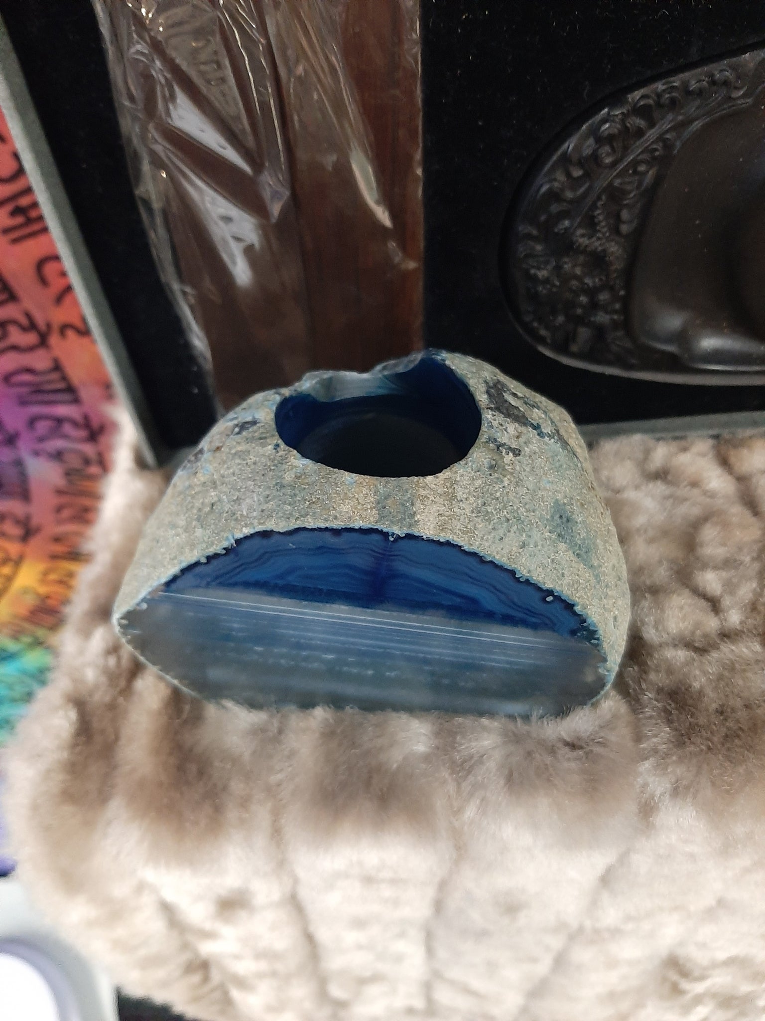 Blue Agate Candle Holder