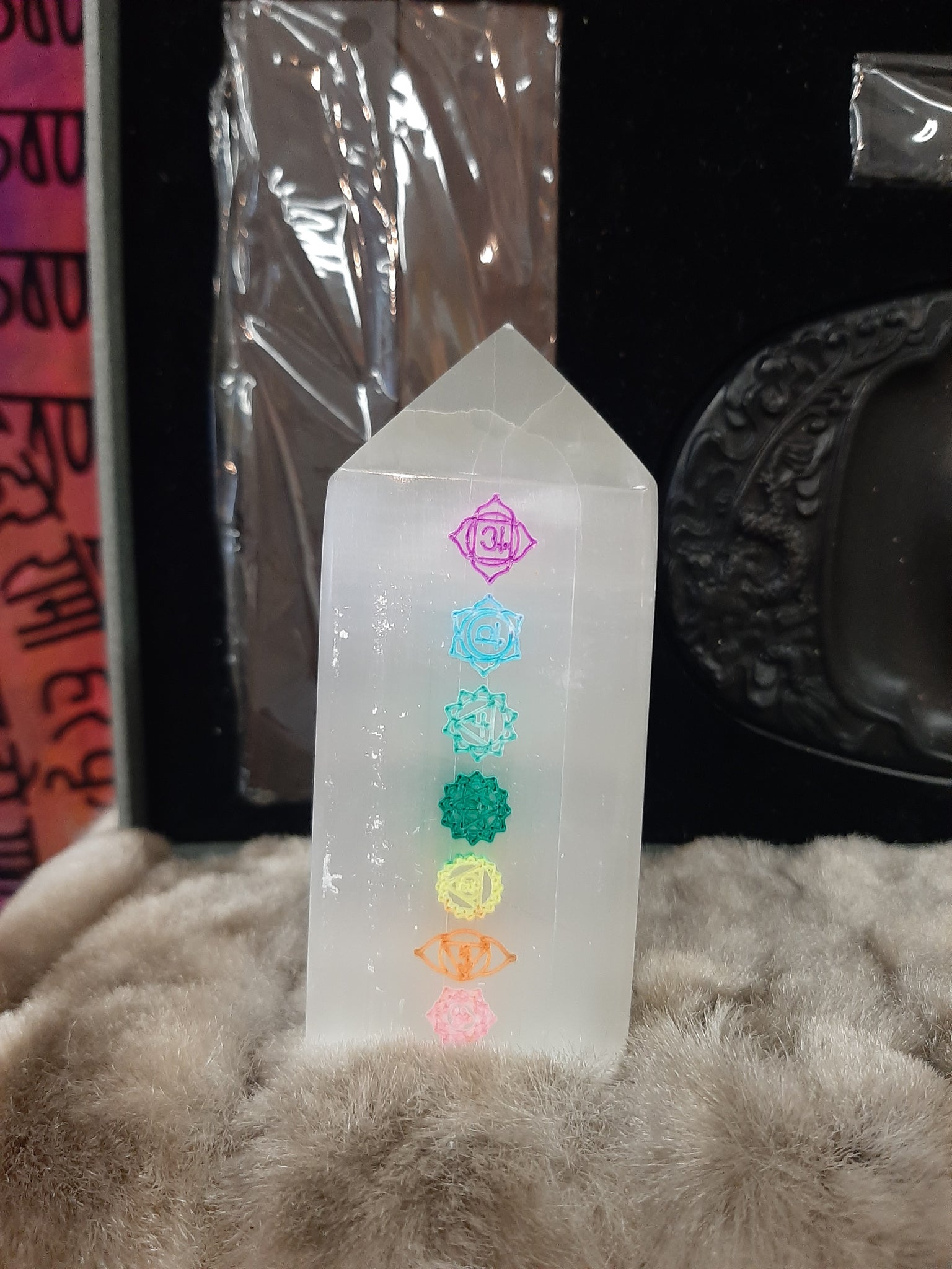 Chakra Selenite Tower