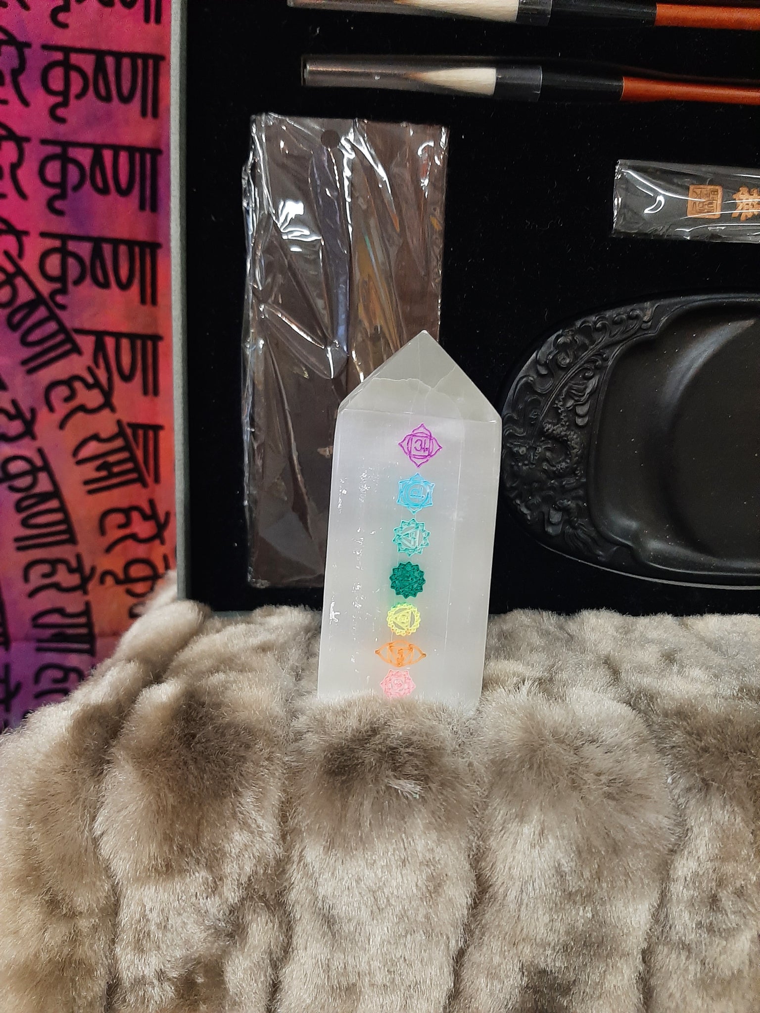 Chakra Selenite Tower