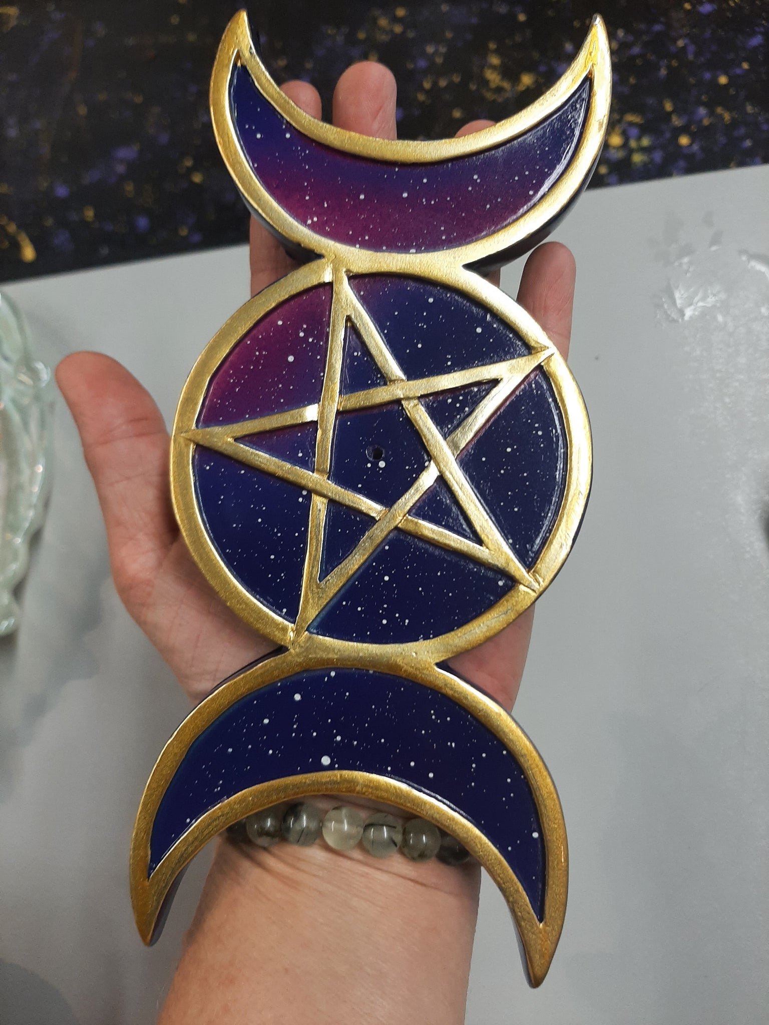 Triple Moon Incense Holder