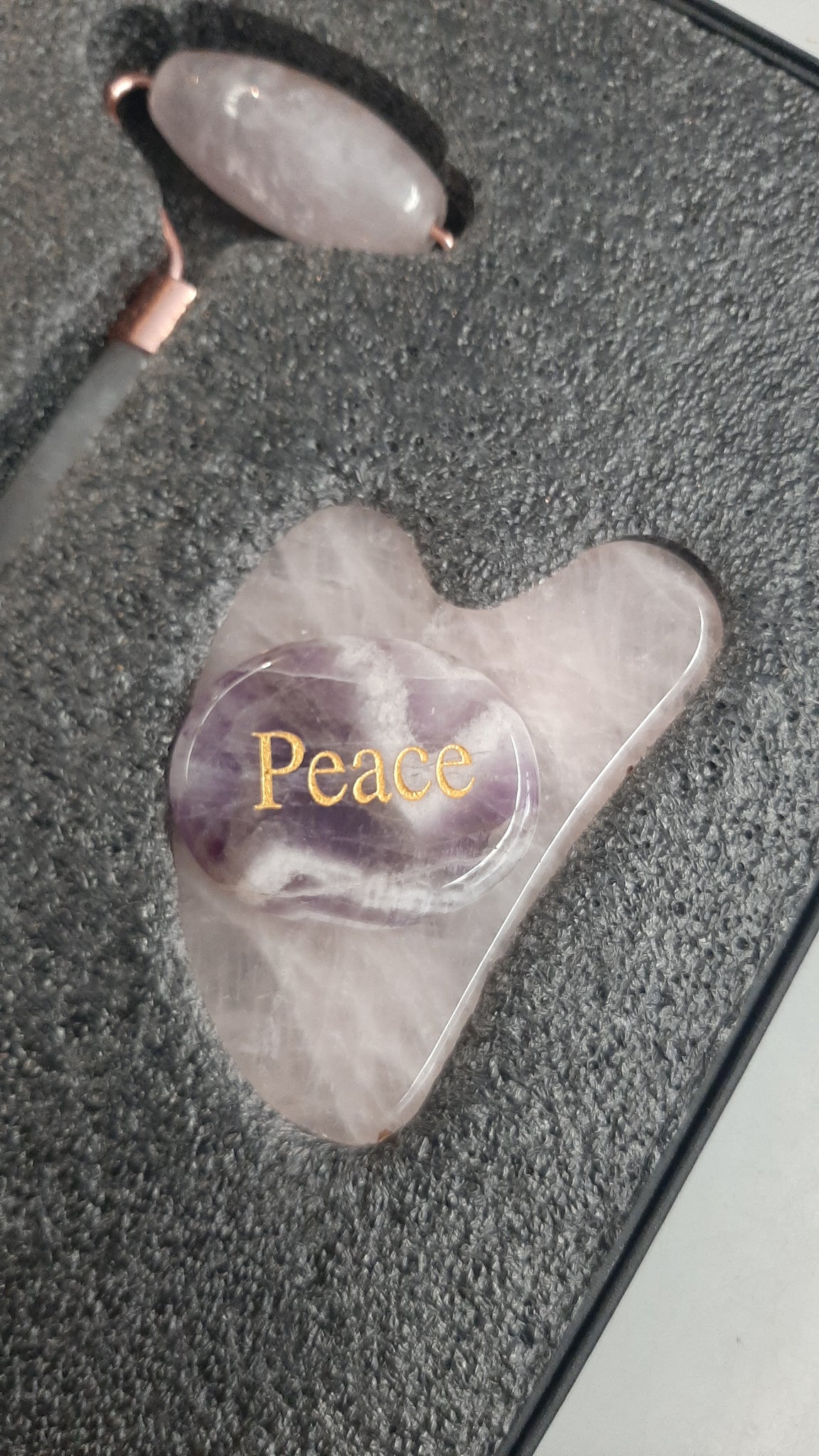 Chevron Amethyst Worry Stone - Peace