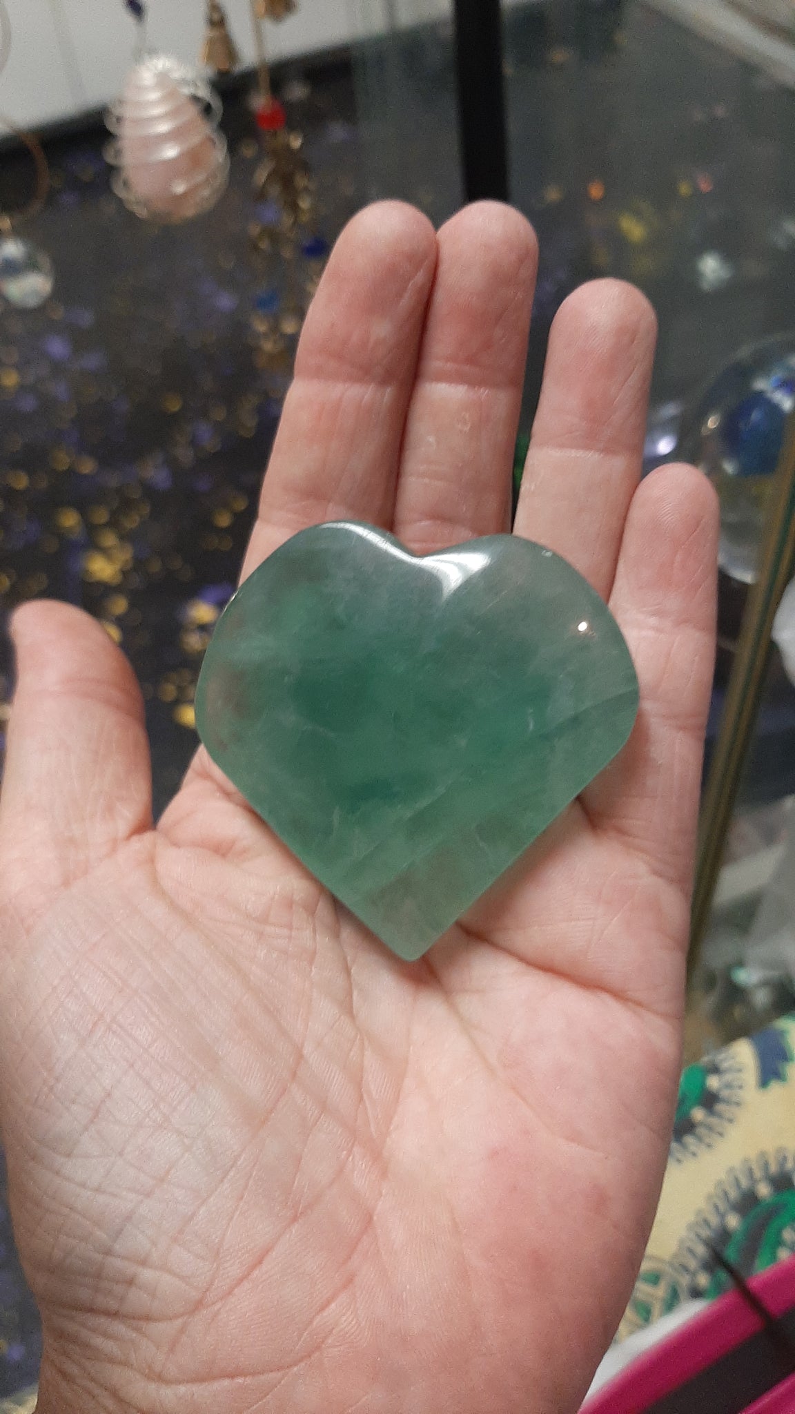 Green Fluorite Heart