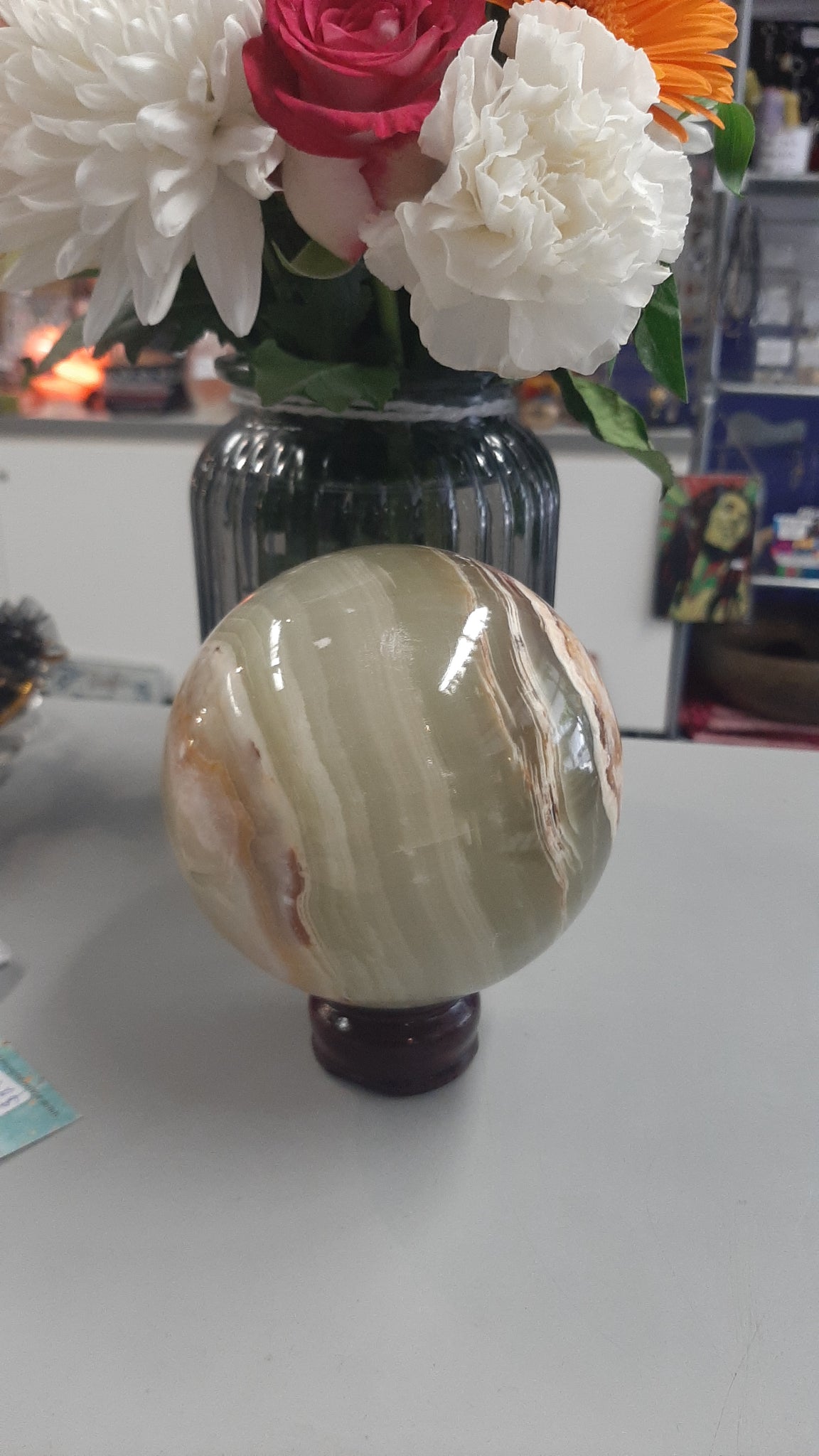 Green Onyx Sphere Large