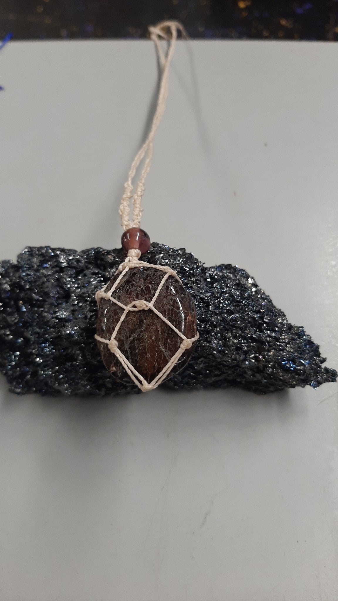 Macrame Wrapped Crystal Necklaces