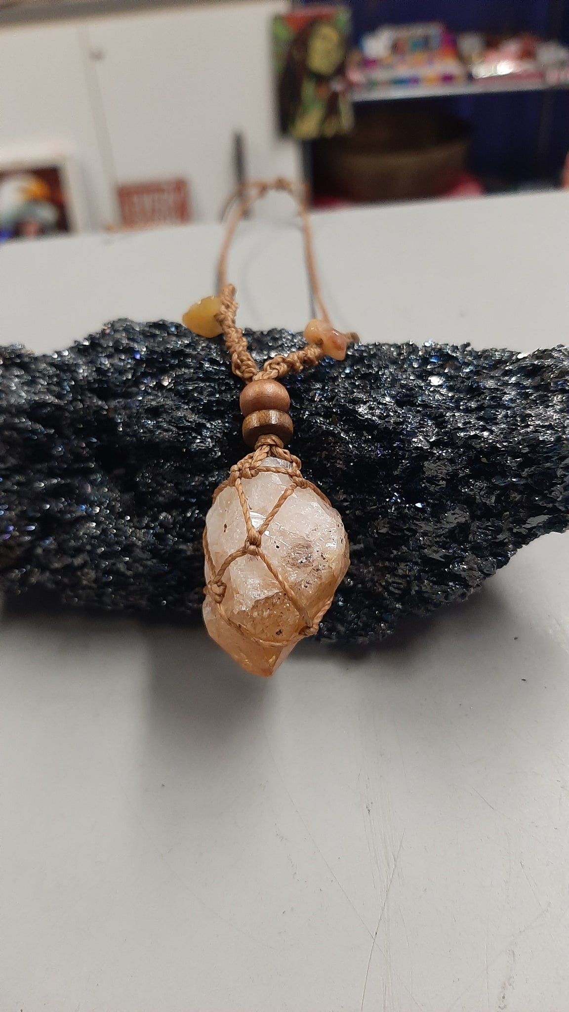 Macrame Wrapped Crystal Necklaces