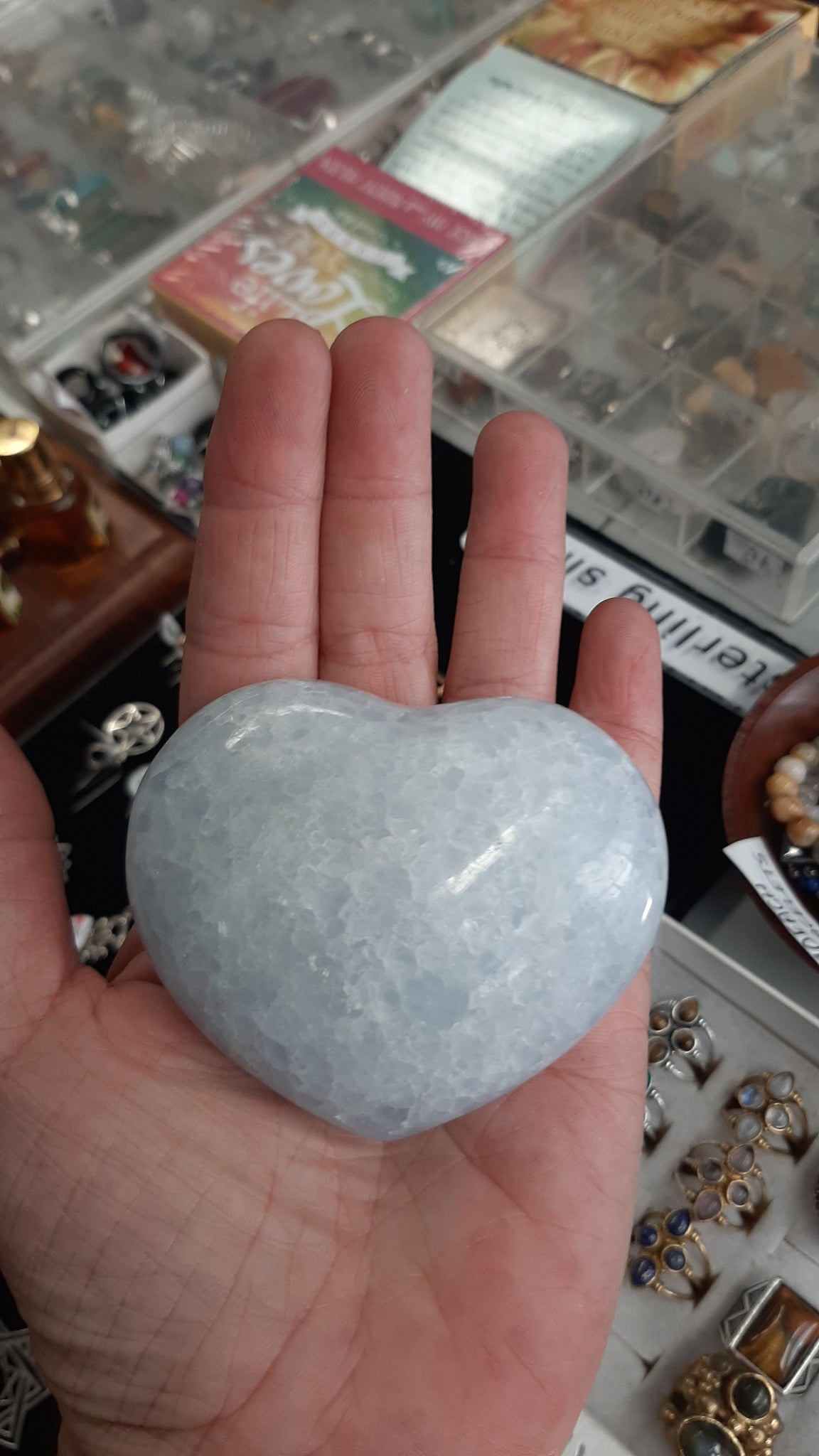 Blue Calcite Heart