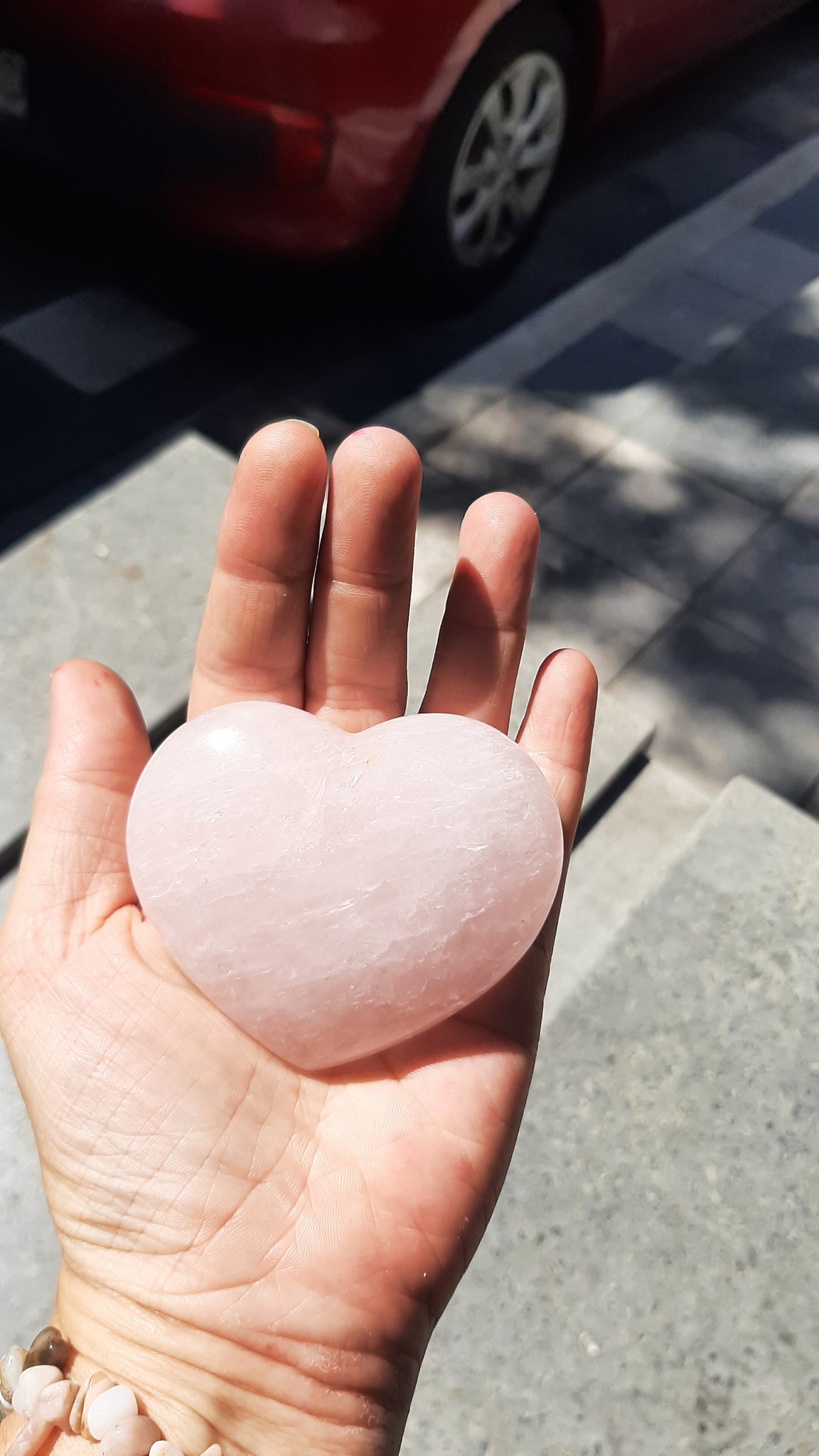 Rose Quartz Heart Large