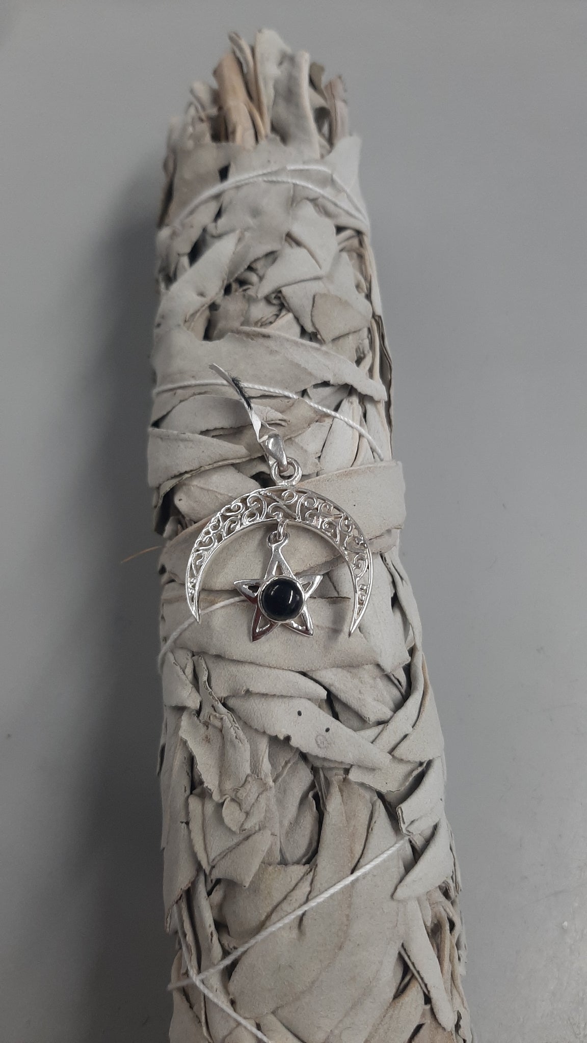 Moon Pendant with Onyx