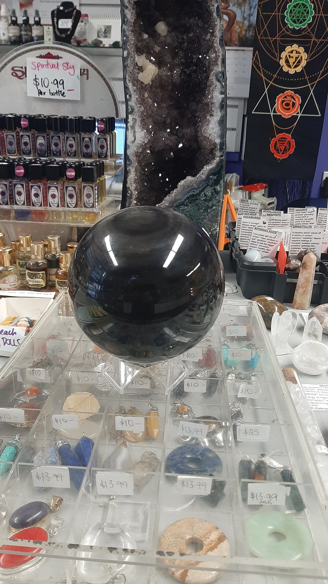 Silver Sheen Obsidian Ball