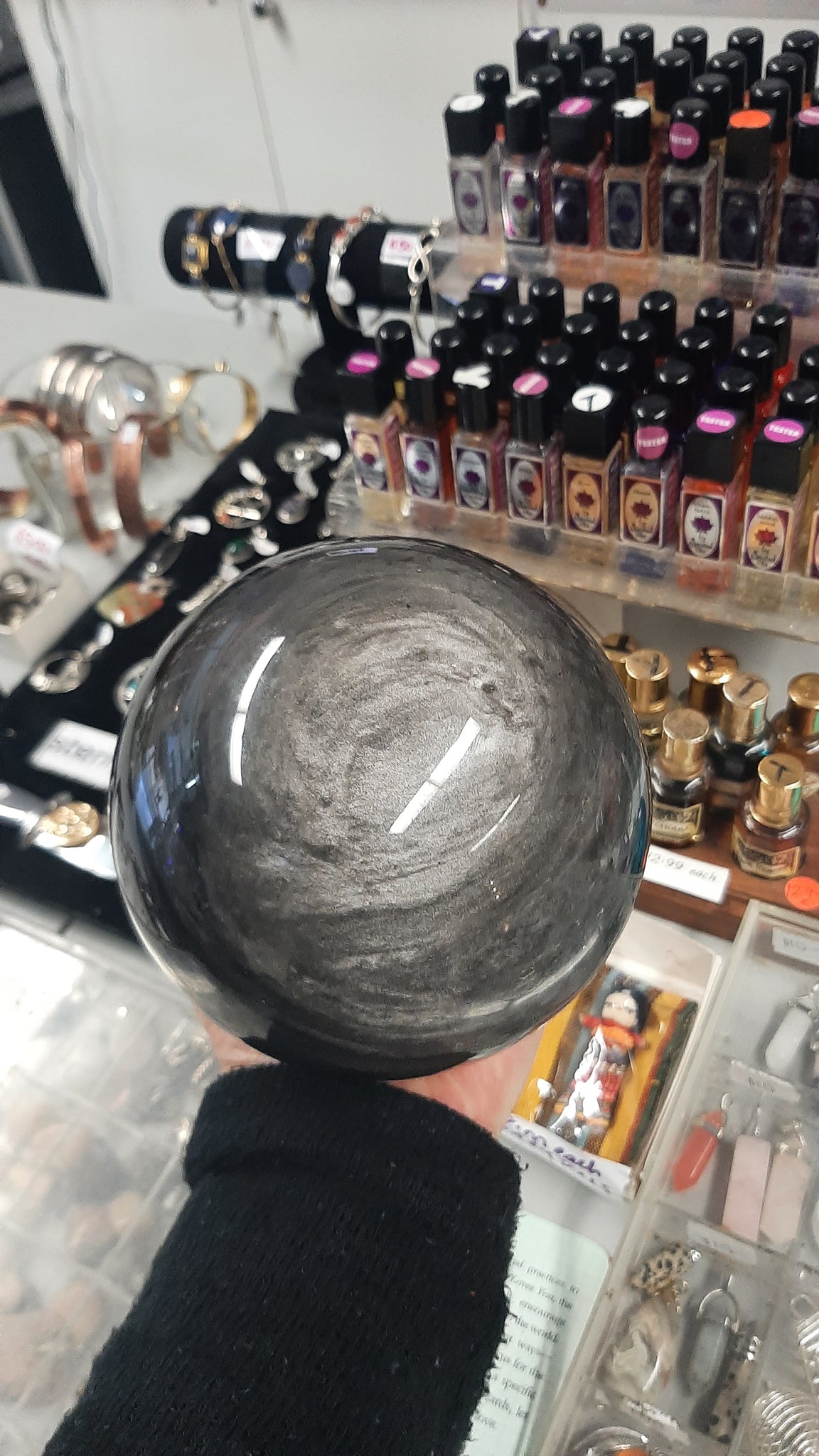 Silver Sheen Obsidian Ball