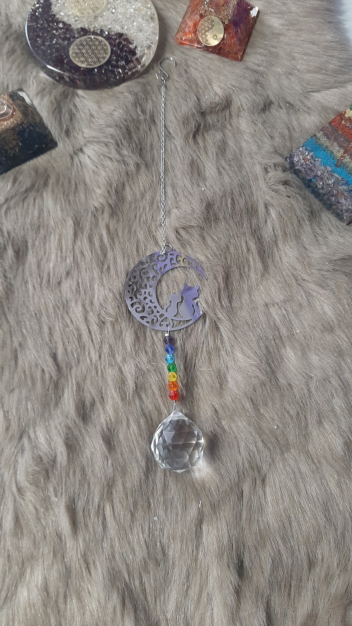 Cat in Moon Suncatcher