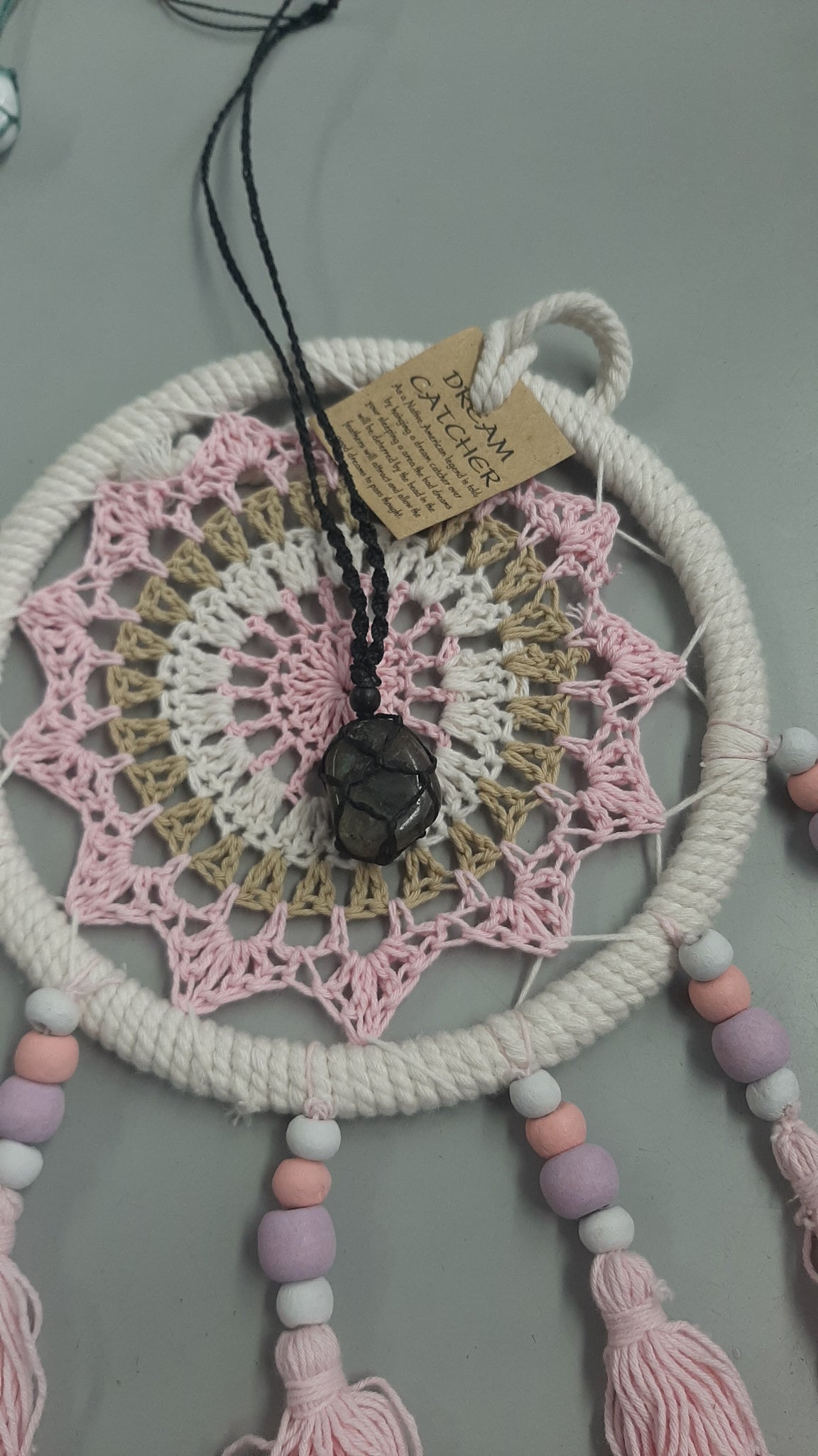 Macrame Wrapped Crystal Necklaces