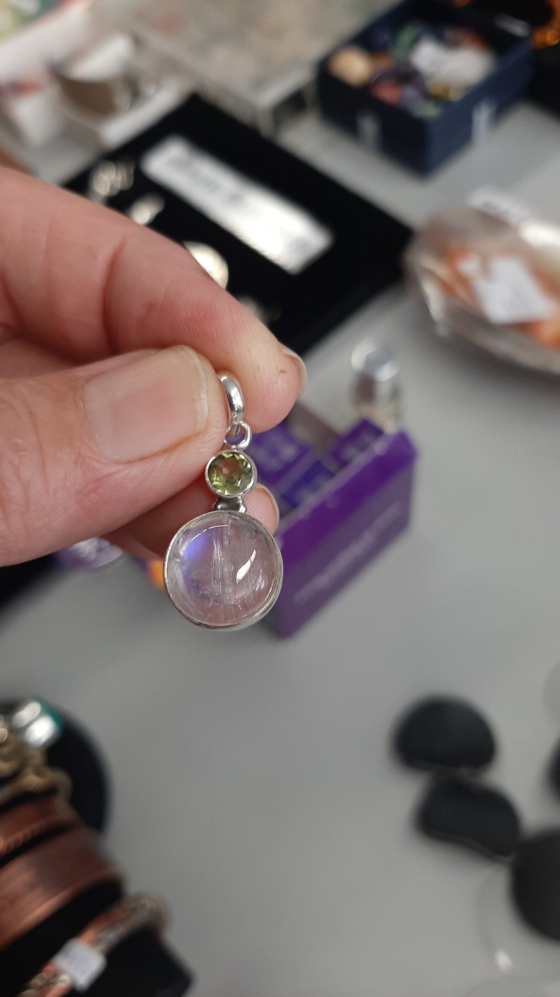 Moonstone & Peridot Pendant