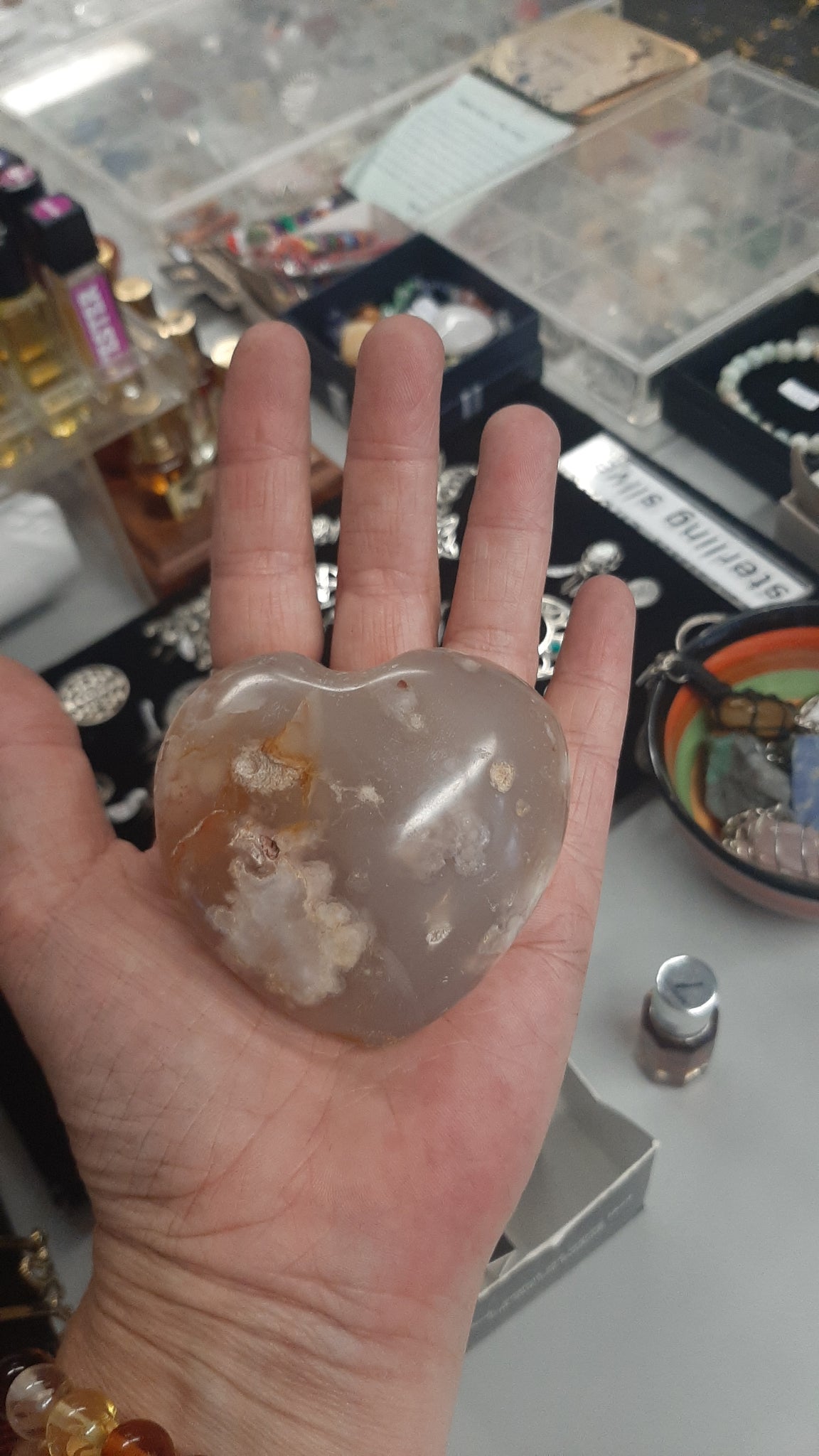 Flower Agate Heart