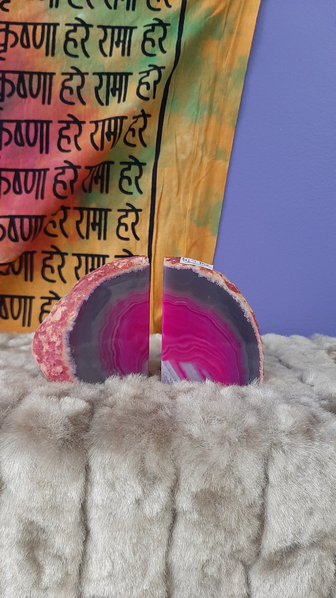 Pink Agate Bookends