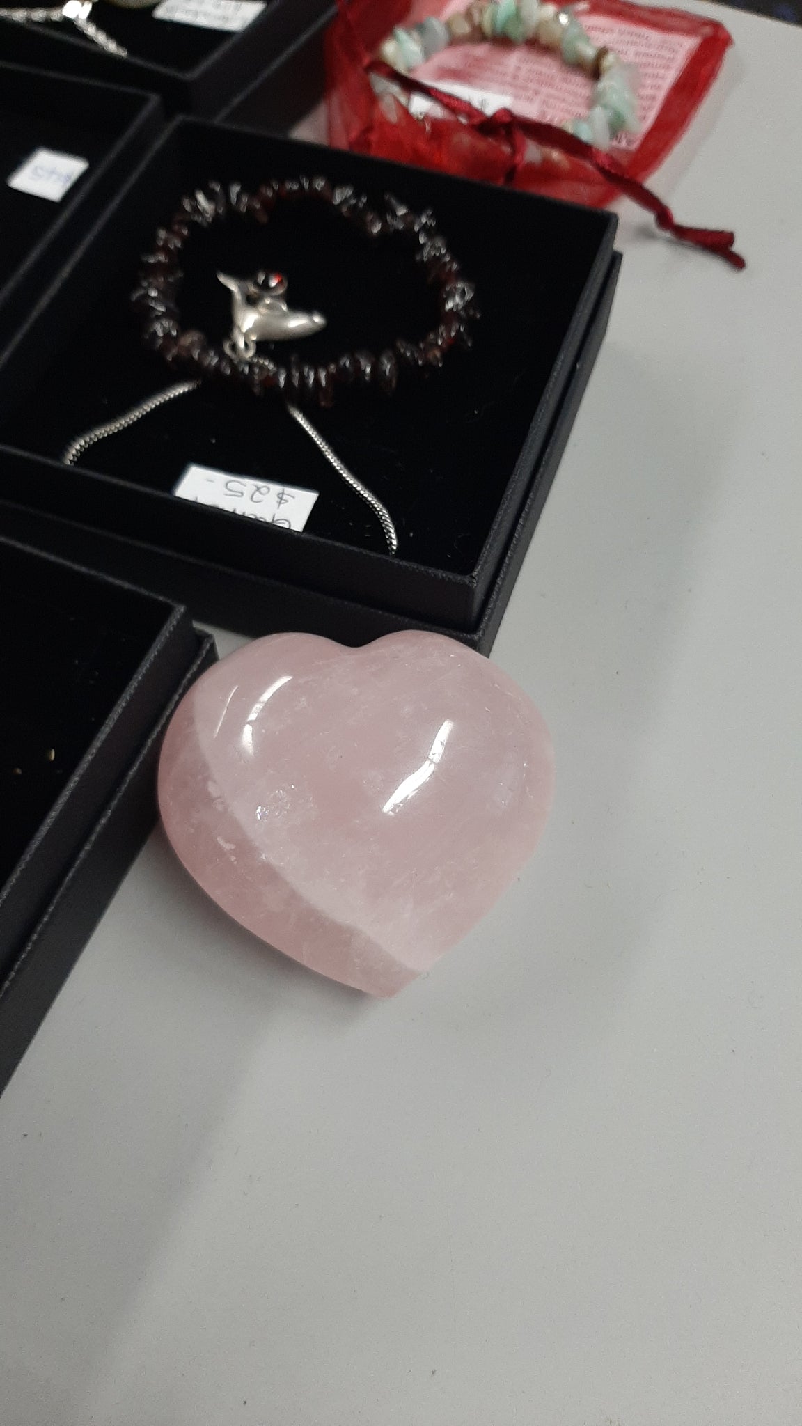 Rose Quartz Puff Heart