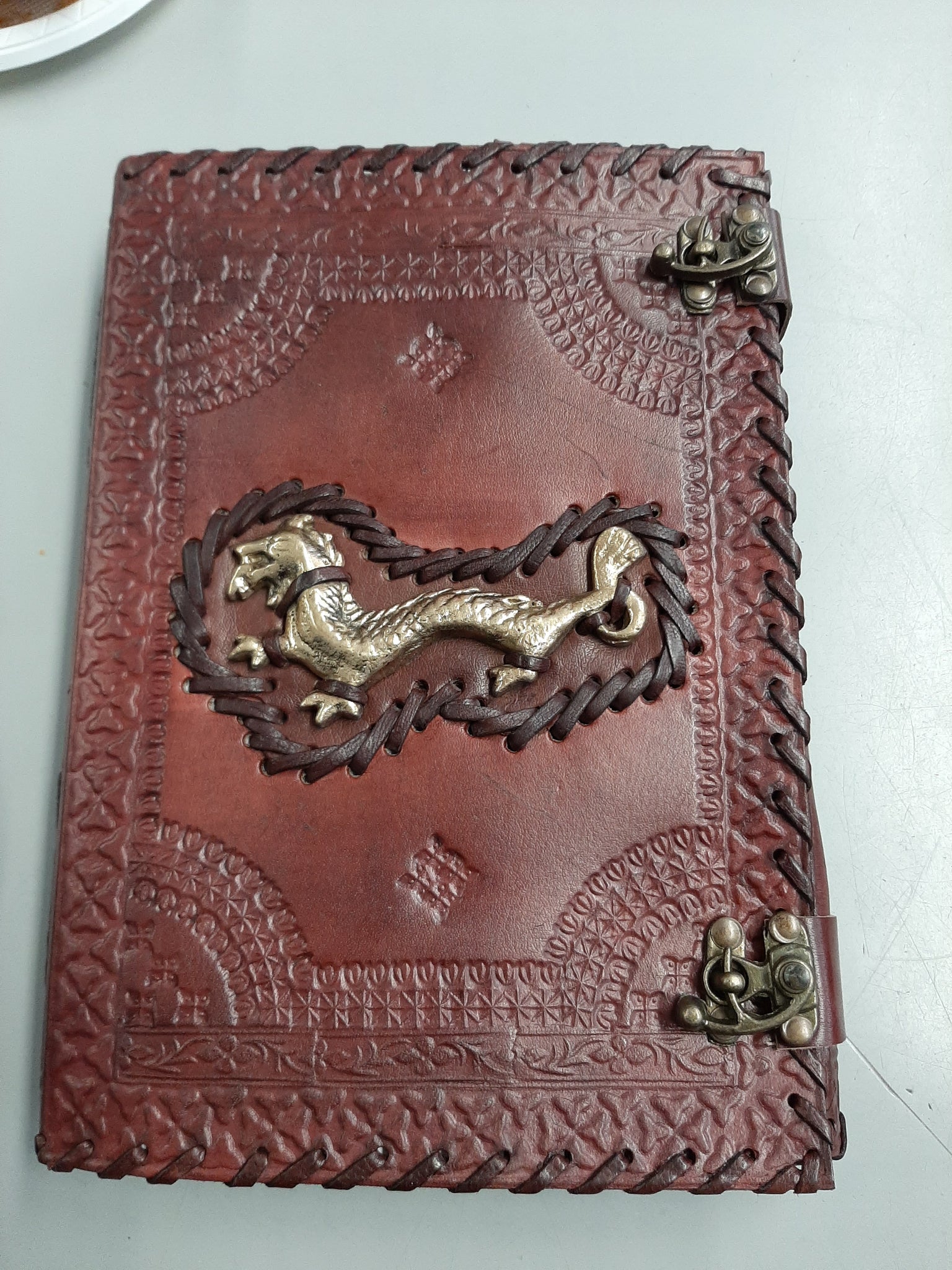 Gold Dragon Leather Book