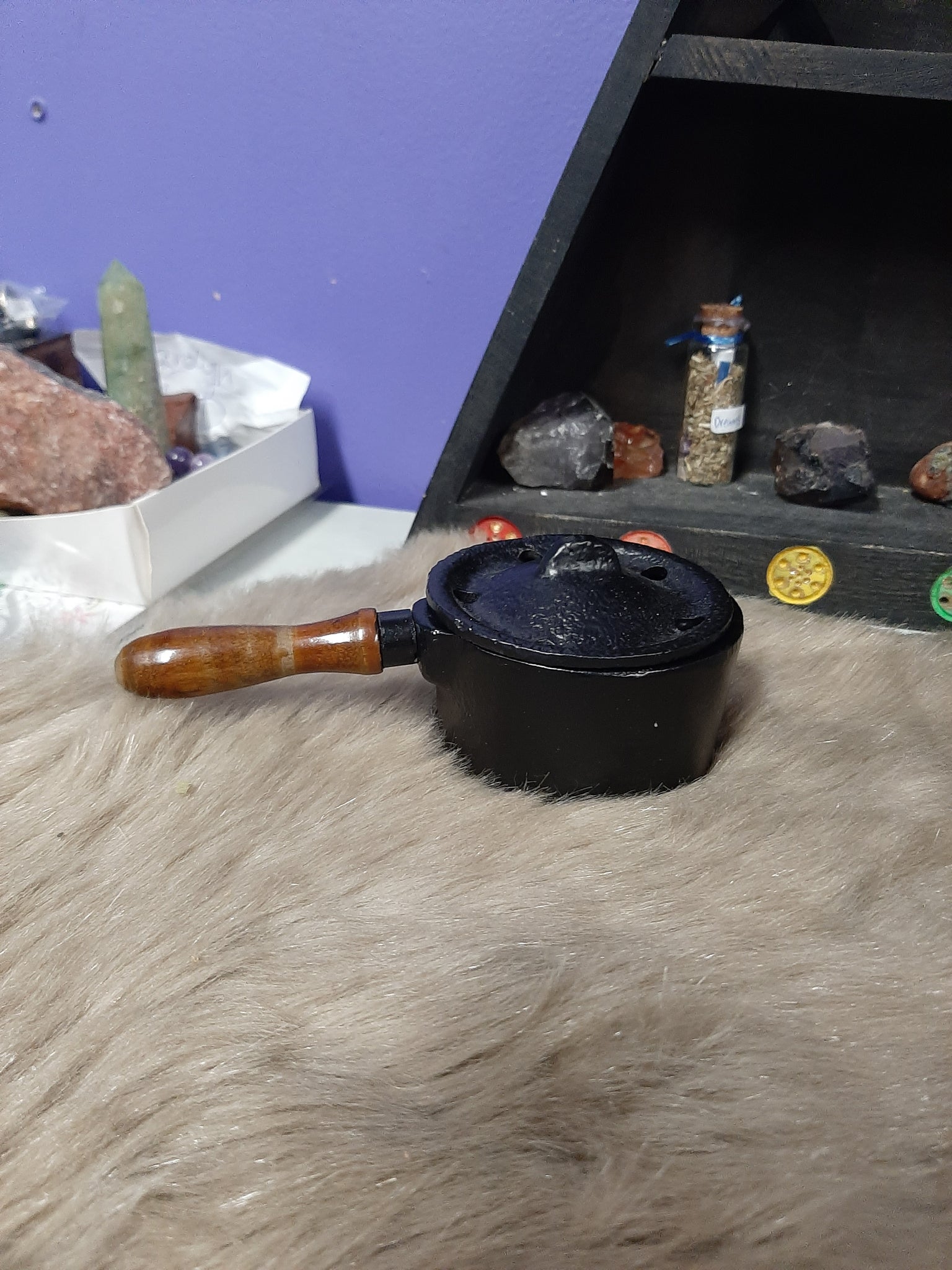 Cauldron with Wood Handle