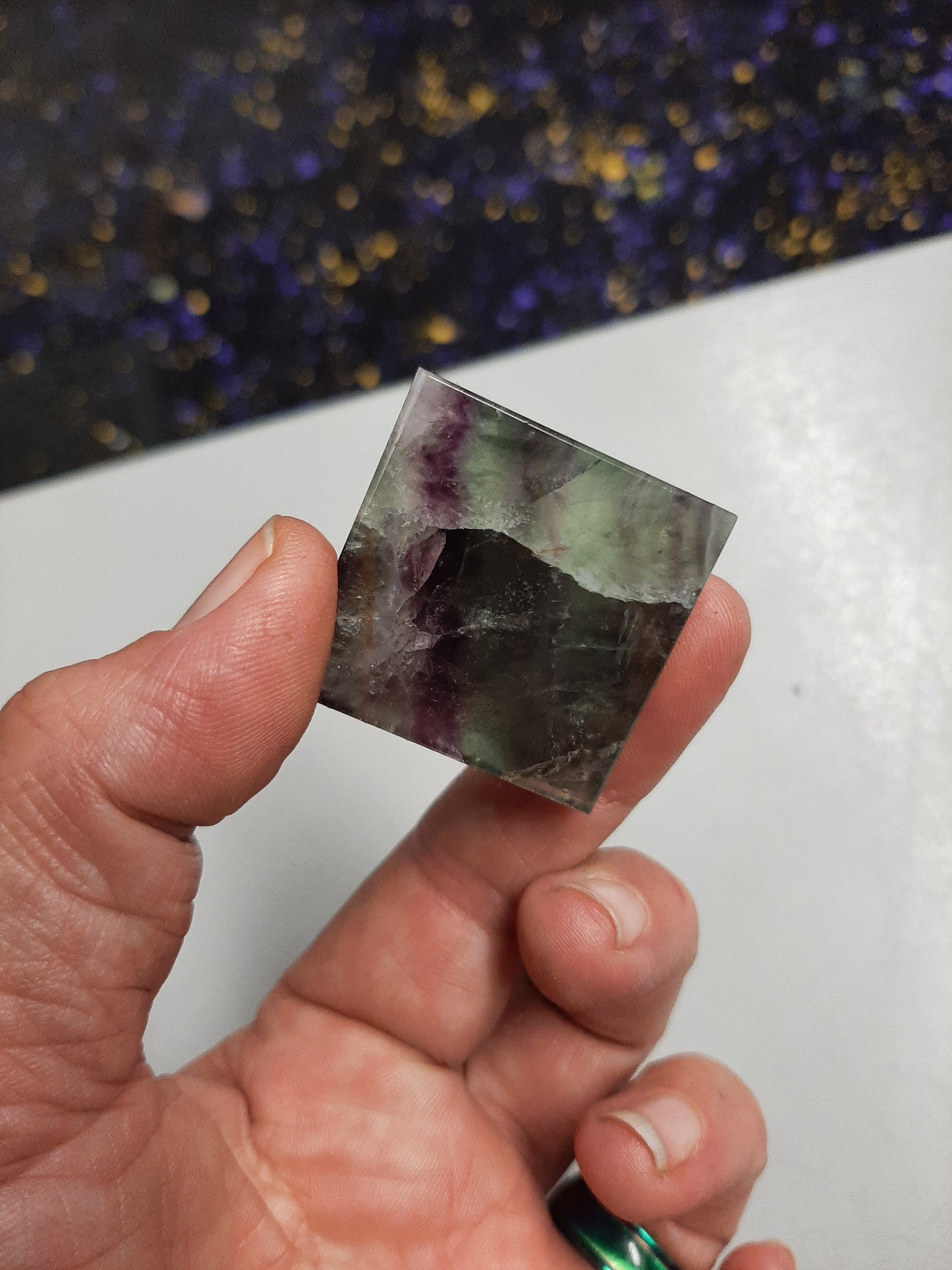 Rainbow Fluorite Pyramid